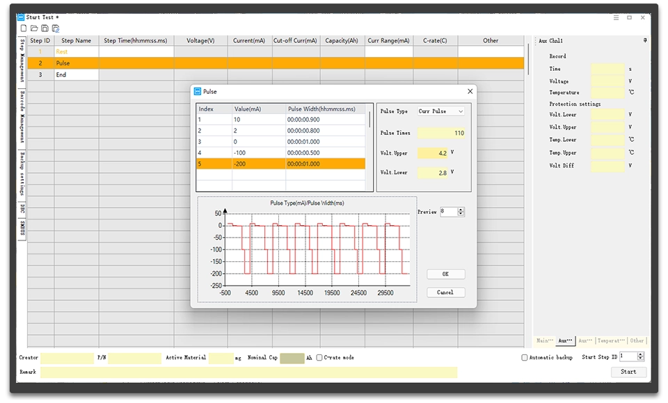 500ms pulse width