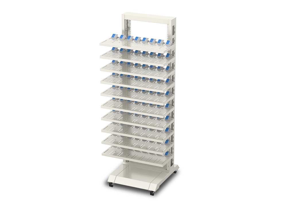 NEWARE pouch cell rack is designed to work in conjunction with a battery test system. Each channel supports a 6A current, and the rack features a 10-layer panel with 8 testing channels per layer