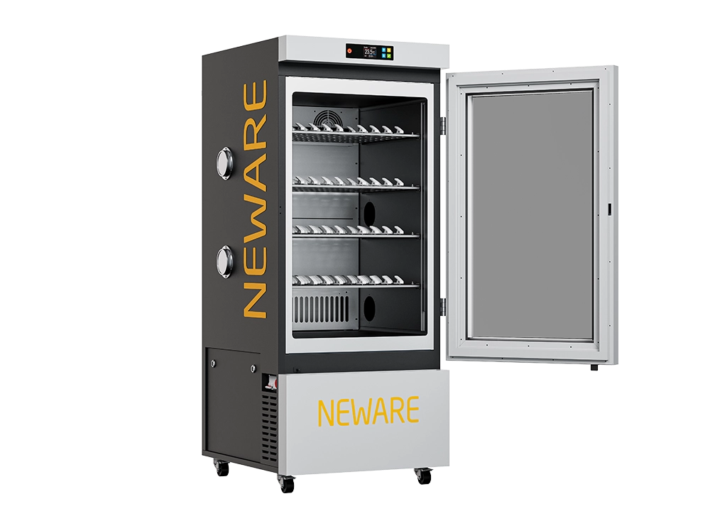 NEWARE-WHW 200-Battery tester,In each layer, 40 coin cells can be placed, and with the capacity to accommodate 4 layers, a 200-liter chamber can test up to 160 coin cells at the same time