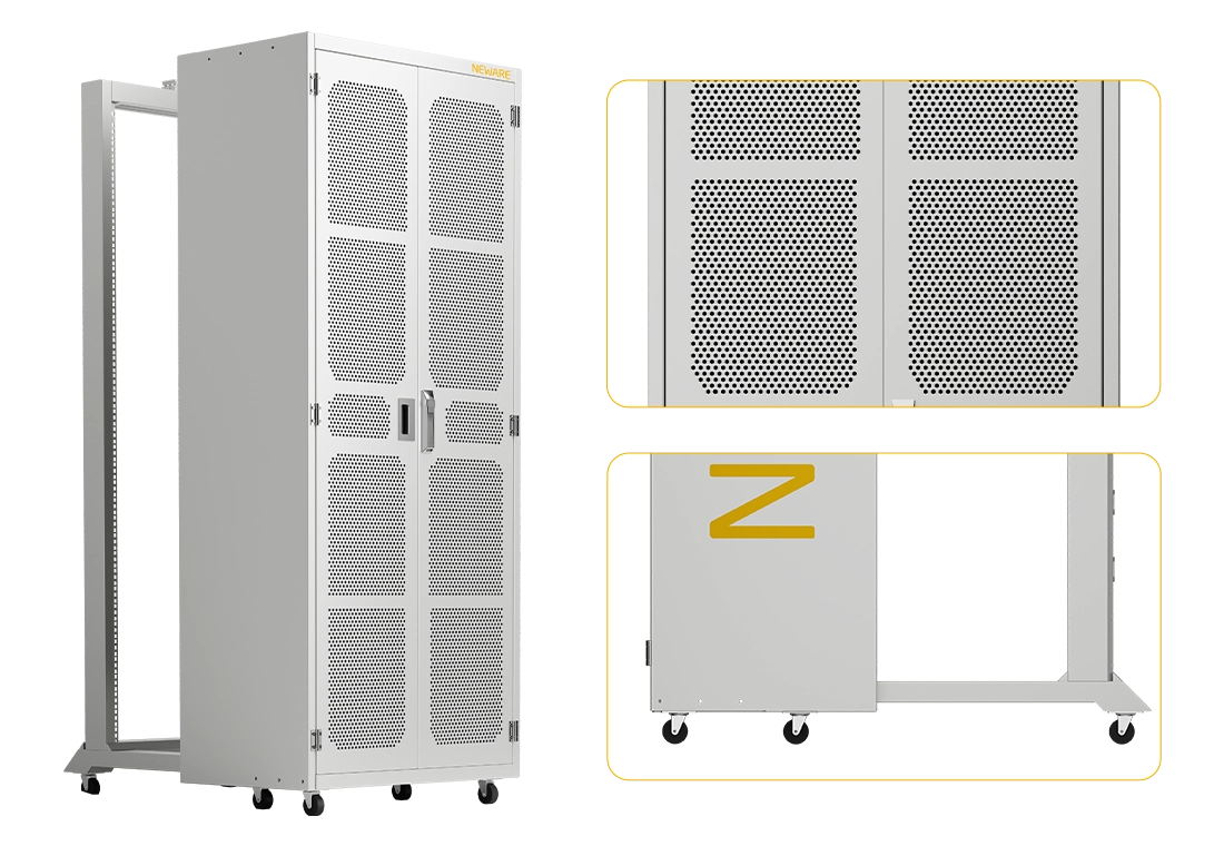 The rotating casters of the NEWARE explosion-proof cabinet make it easy to secure and move, while the ventilation holes facilitate heat dissipation, ensuring efficient battery testing