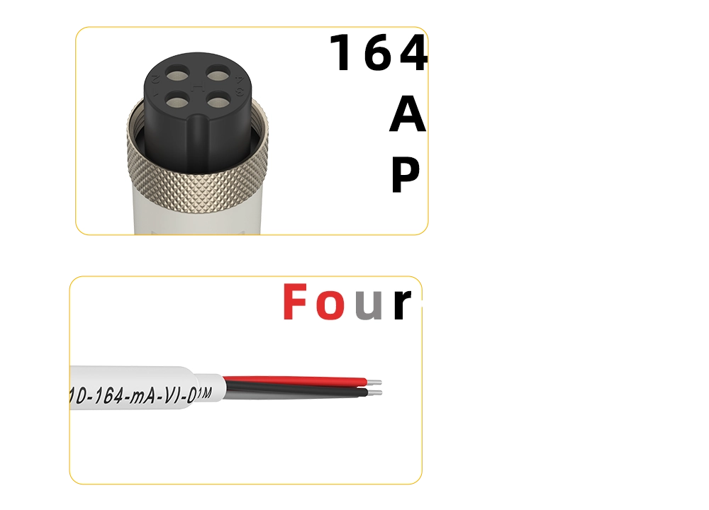 NEWARE 164 aviation plug provides stable signal transmission, and it features clear and distinguishable four-color current/voltage leads