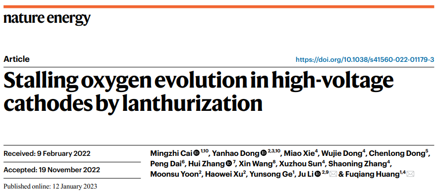 Stalling oxygen evolution in high-voltage cathodes by lanthurization