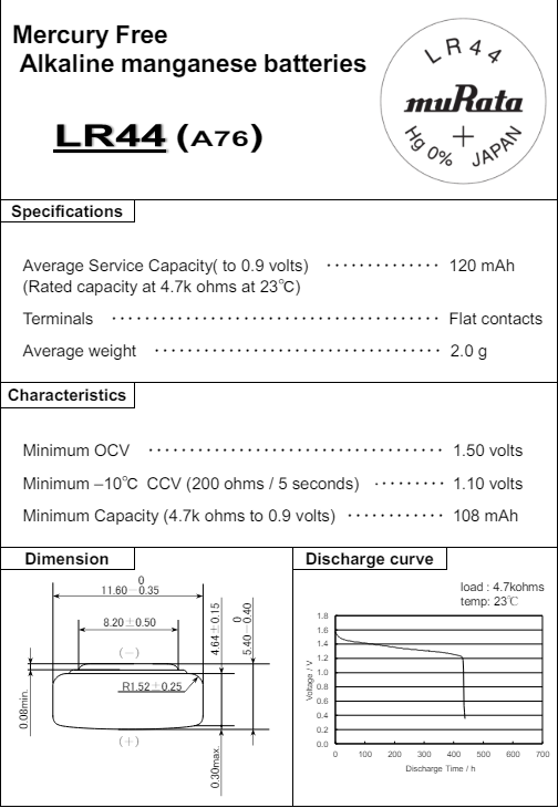 LR44 battery-mercury free alkaline manganese batteries